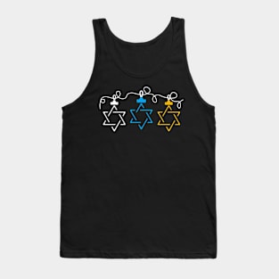 Jewish Star String Dreidel Menorah Chanukah Hanukkah Tank Top